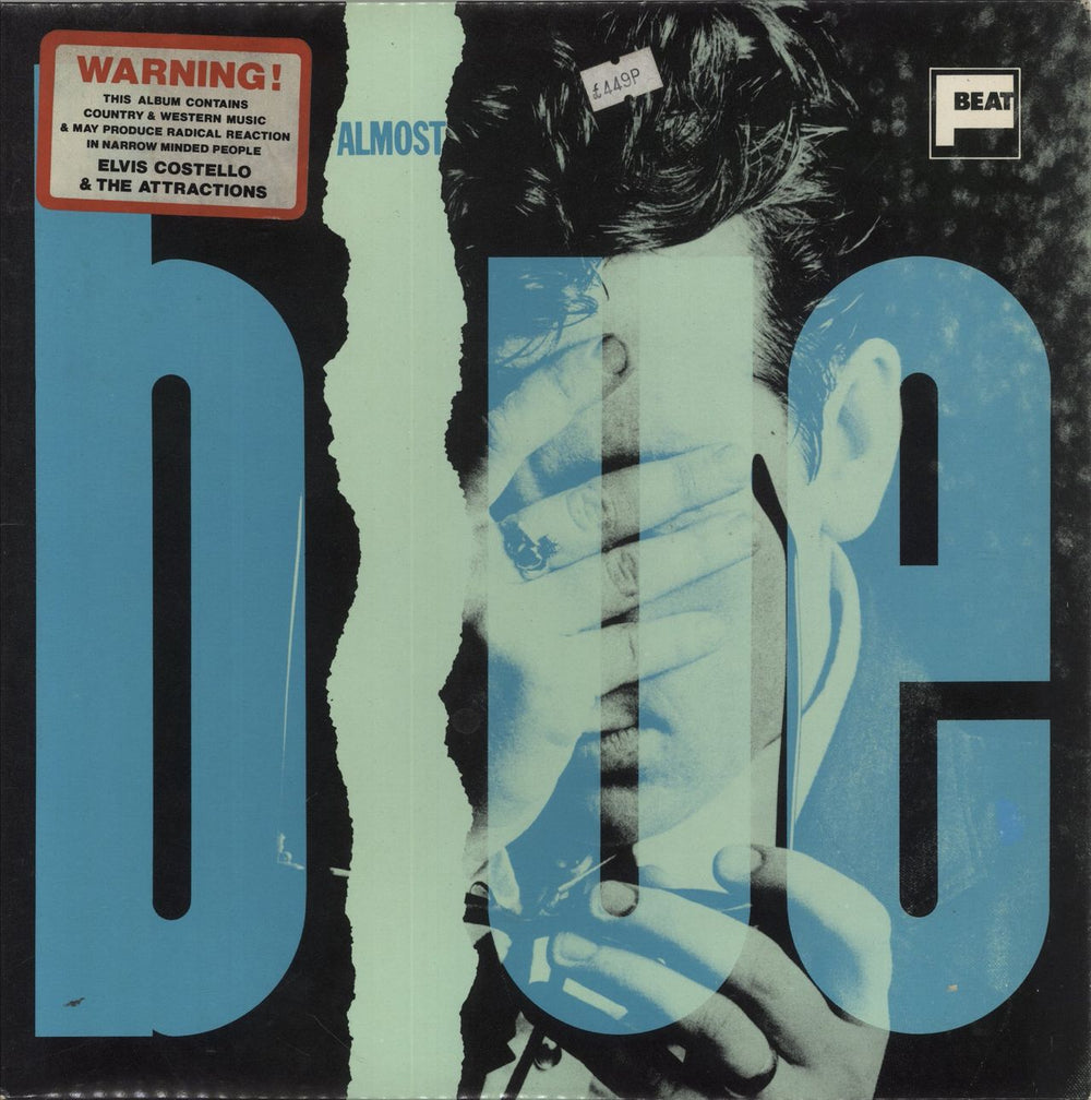 Elvis Costello Almost Blue - B/T - Stickered UK vinyl LP album (LP record) XXLP13