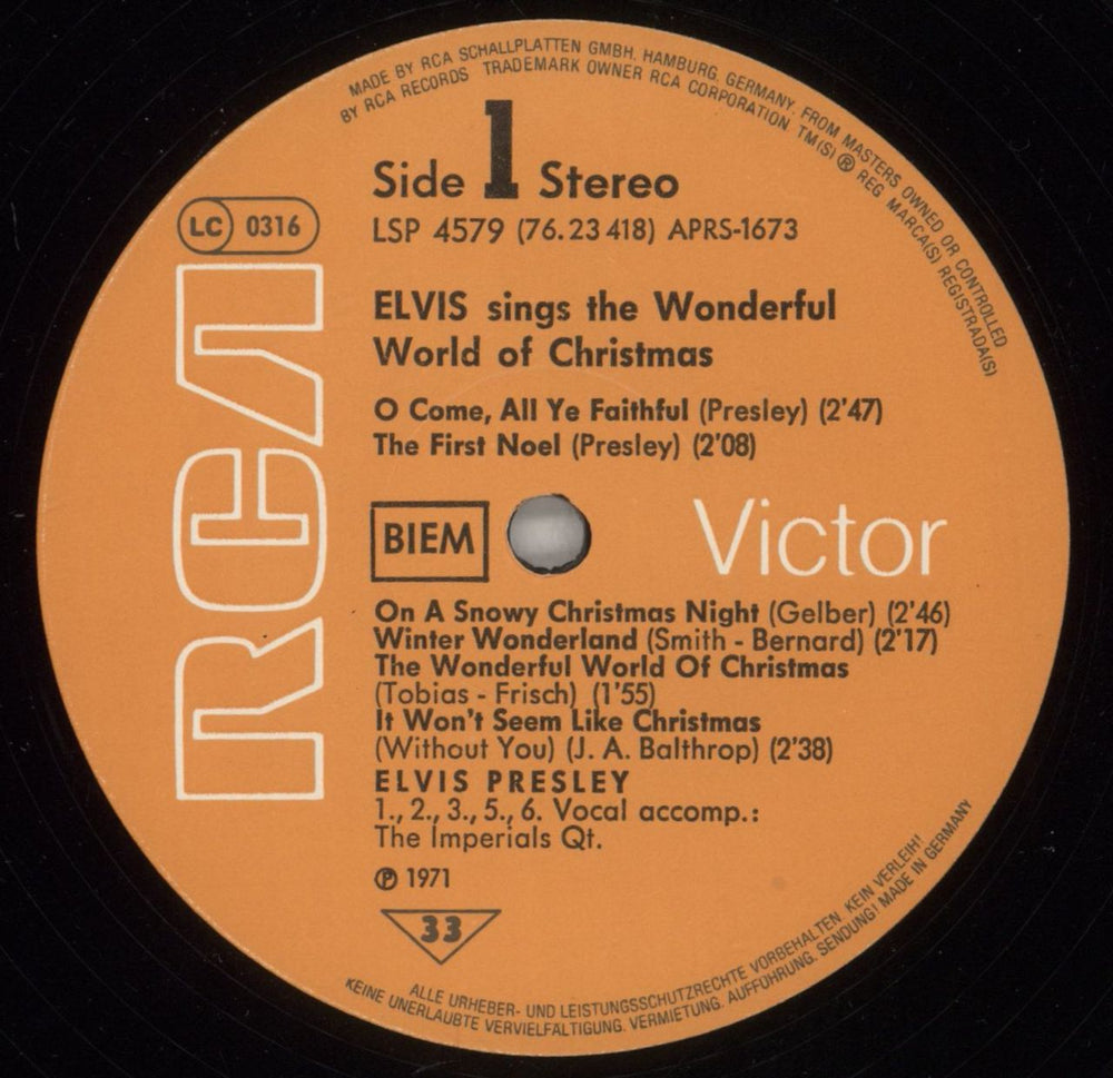 Elvis Presley Sings The Wonderful World Of Christmas German vinyl LP album (LP record) ELVLPSI877985