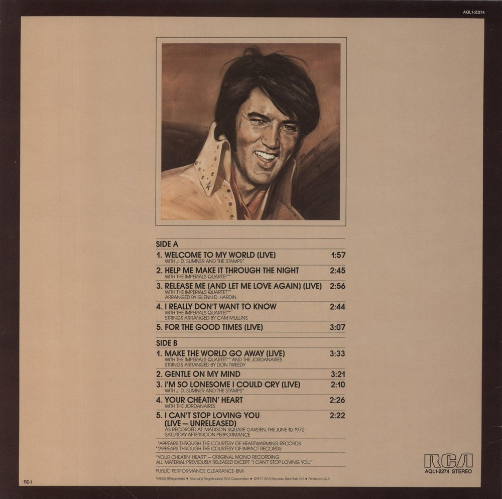 Elvis Presley Welcome To My World US vinyl LP album (LP record)