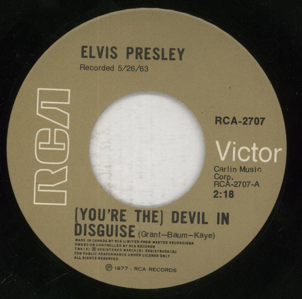 Elvis Presley [You're The] Devil In Disguise - Wide UK 7" vinyl single (7 inch record / 45) ELV07YO863055