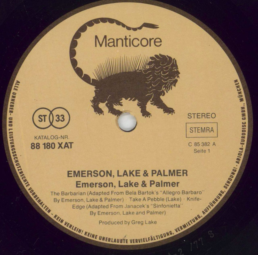 Emerson Lake & Palmer Emerson, Lake & Palmer Dutch vinyl LP album (LP record) ELPLPEM848577