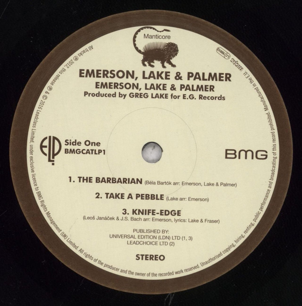 Emerson Lake & Palmer Emerson, Lake & Palmer - Remastered UK vinyl LP album (LP record) ELPLPEM840019