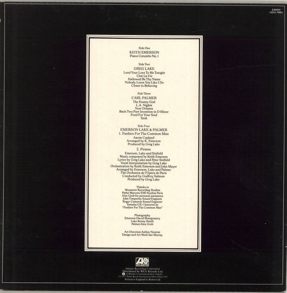 Emerson Lake & Palmer Works Volume 1 - 1st UK 2-LP vinyl record set (Double LP Album)