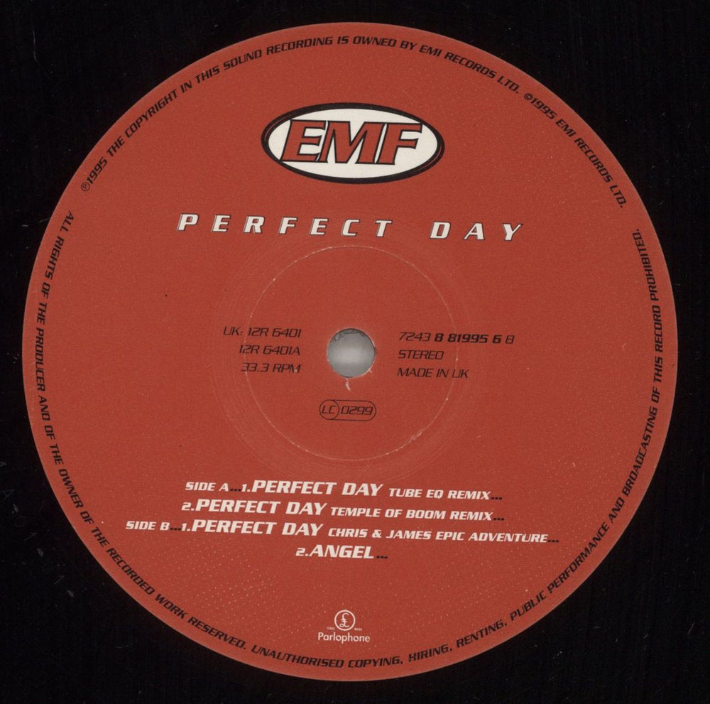 EMF Perfect Day UK 12" vinyl single (12 inch record / Maxi-single) EMF12PE606751