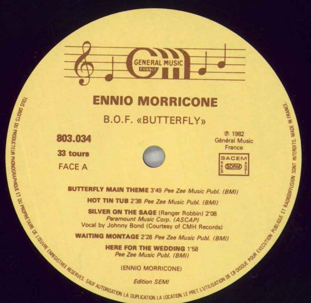 Ennio Morricone Butterfly - shrink French vinyl LP album (LP record) ENMLPBU826283