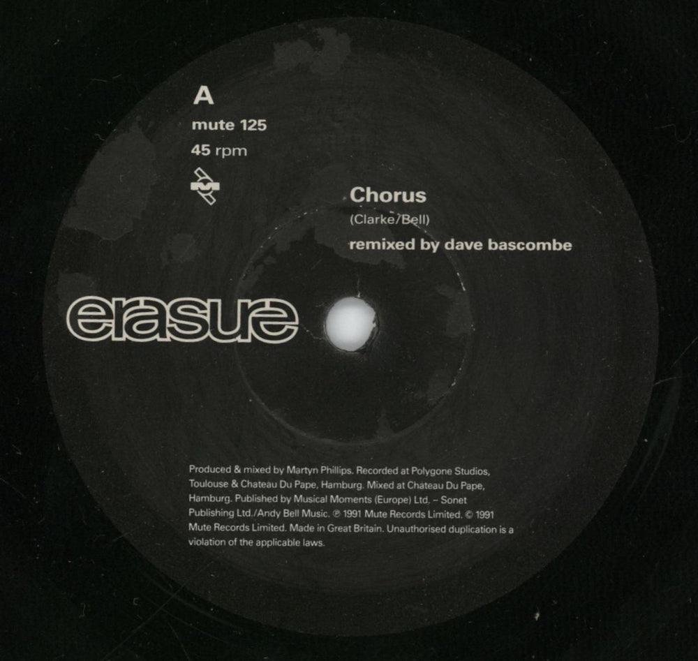 Erasure Chorus UK 7" vinyl single (7 inch record / 45) ERA07CH109947