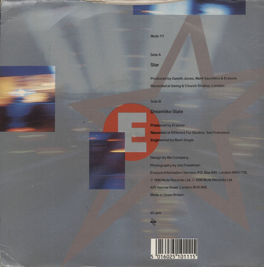 Erasure Star UK 7" vinyl single (7 inch record / 45)