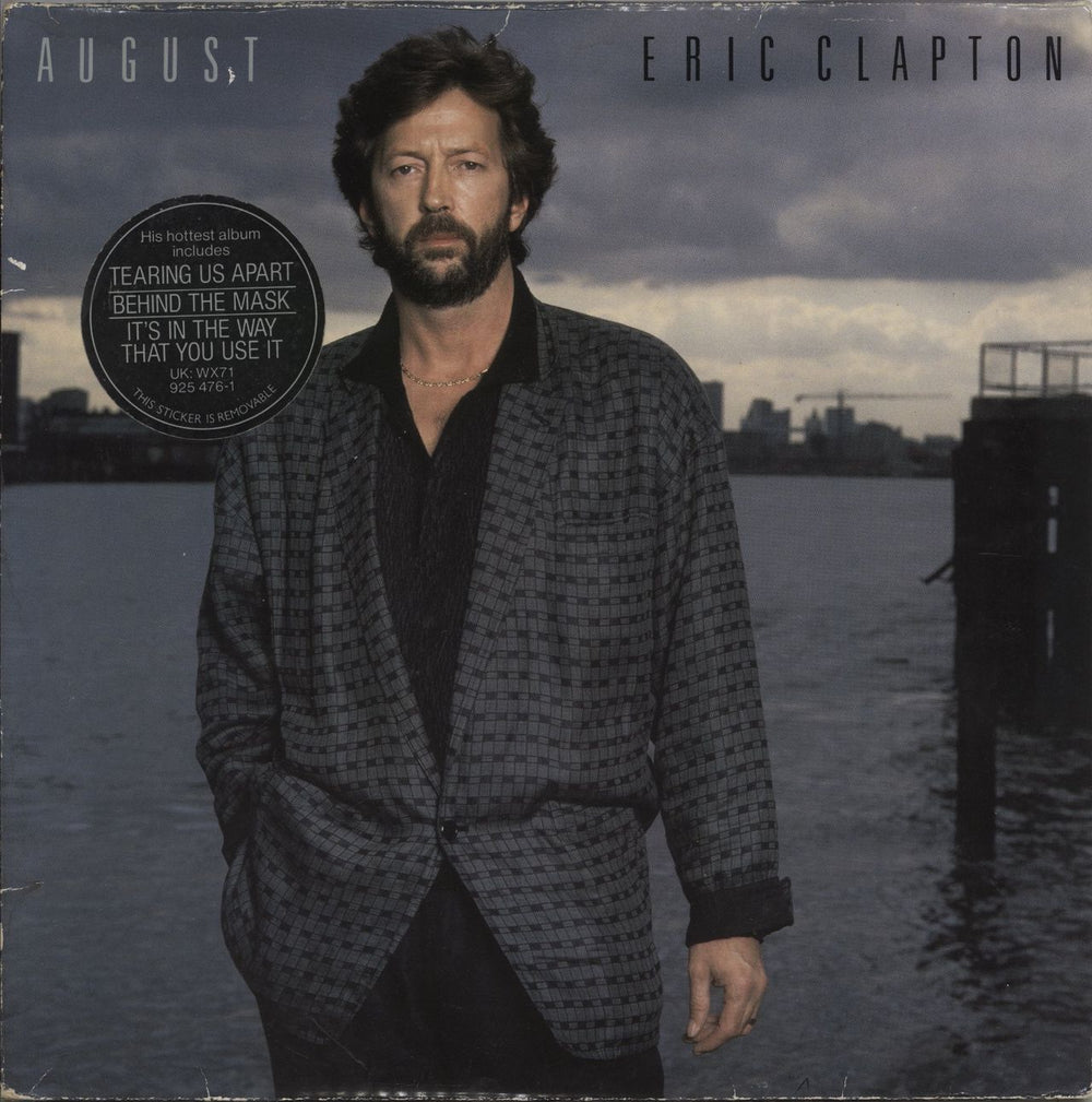Eric Clapton August - Hype Stickered UK vinyl LP album (LP record) WX71