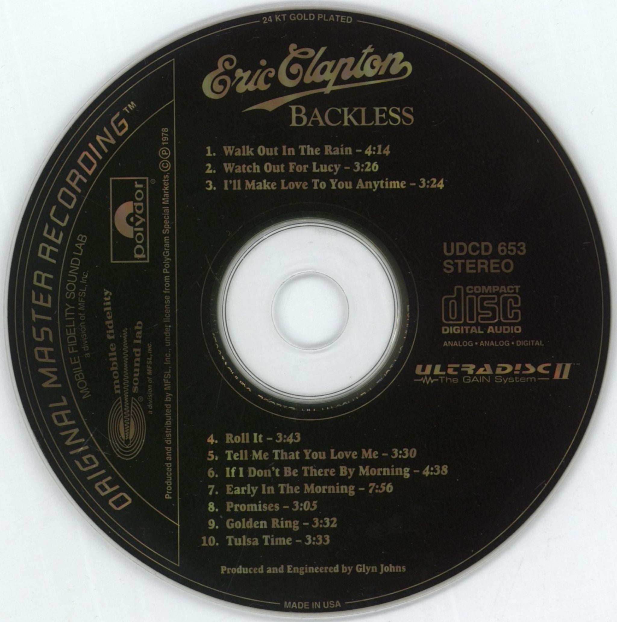 Eric Clapton Backless US CD album — RareVinyl.com