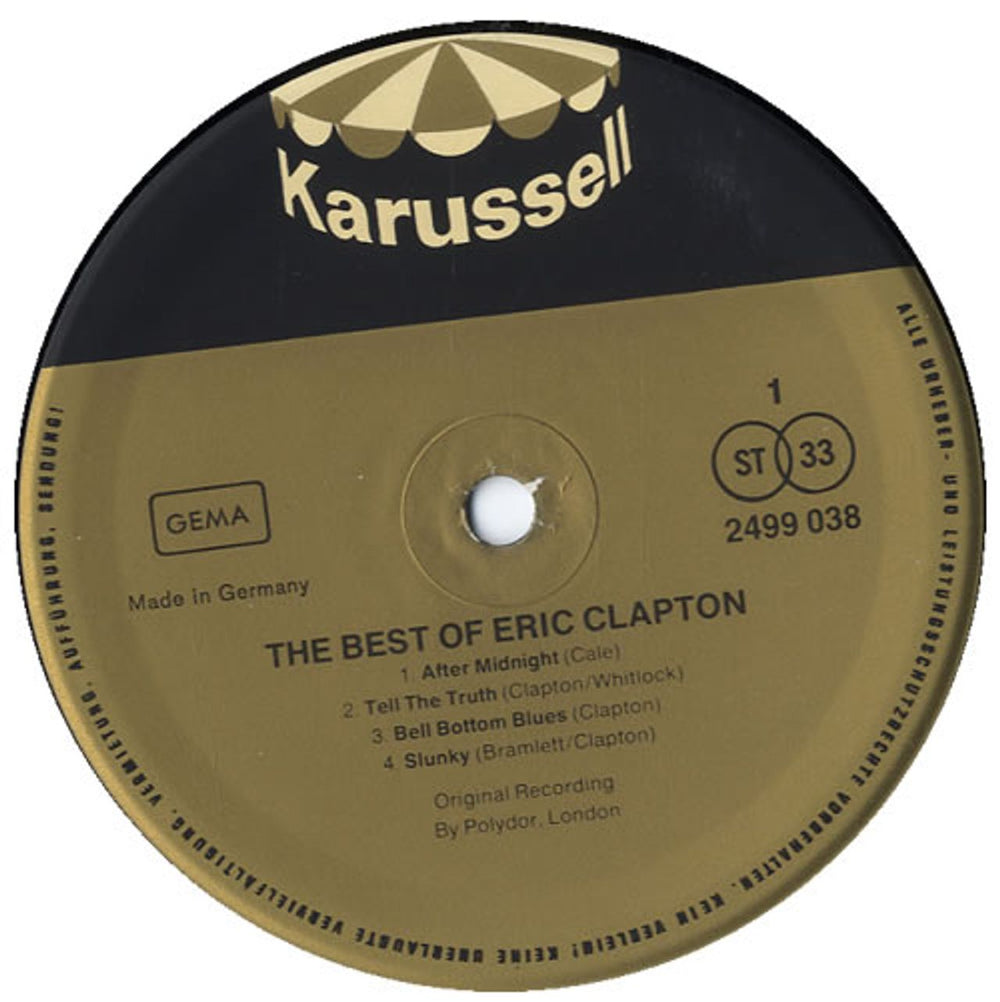 Eric Clapton The Best Of Eric Clapton German vinyl LP album (LP record) CLPLPTH254297