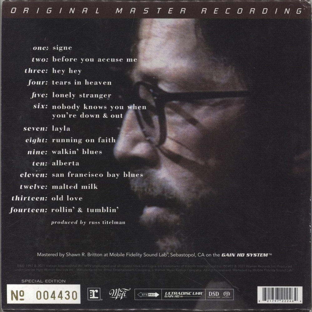 Eric Clapton Unplugged - Original Master Recording Super Audio CD - EX US super audio CD SACD 821797222464
