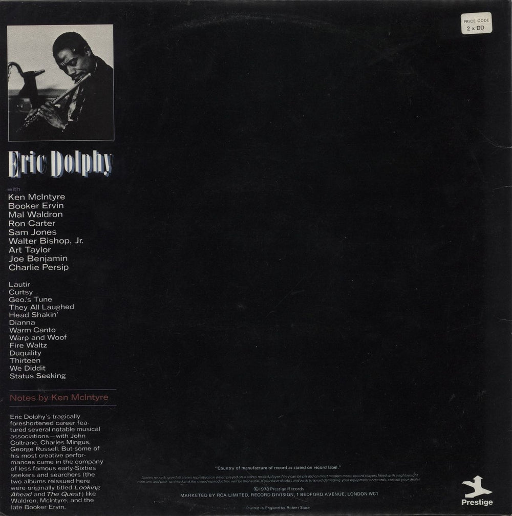 Eric Dolphy Fire Waltz UK 2-LP vinyl record set (Double LP Album)