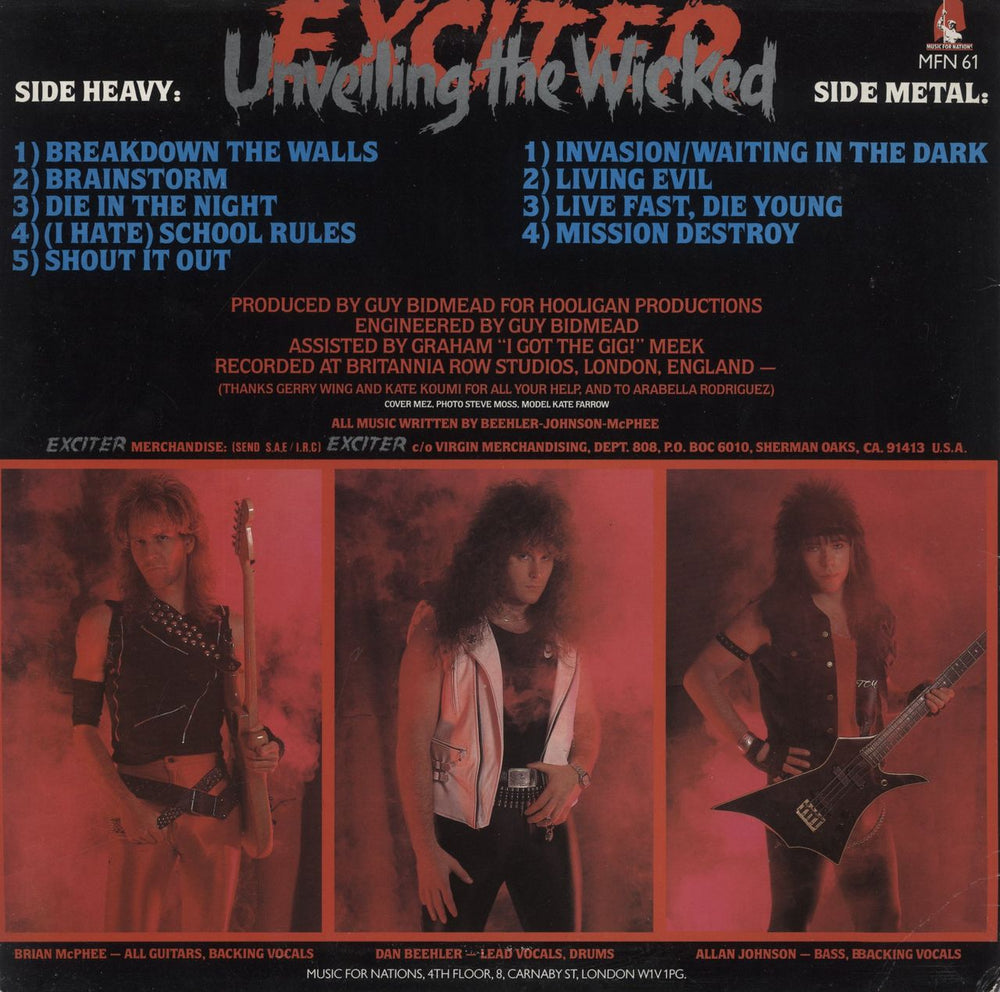 Exciter Unveiling The Wicked UK vinyl LP album (LP record)