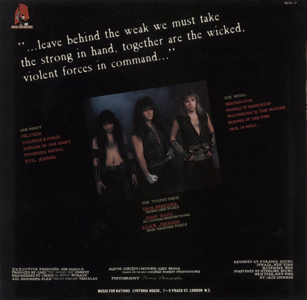 Exciter Violence & Force UK vinyl LP album (LP record)