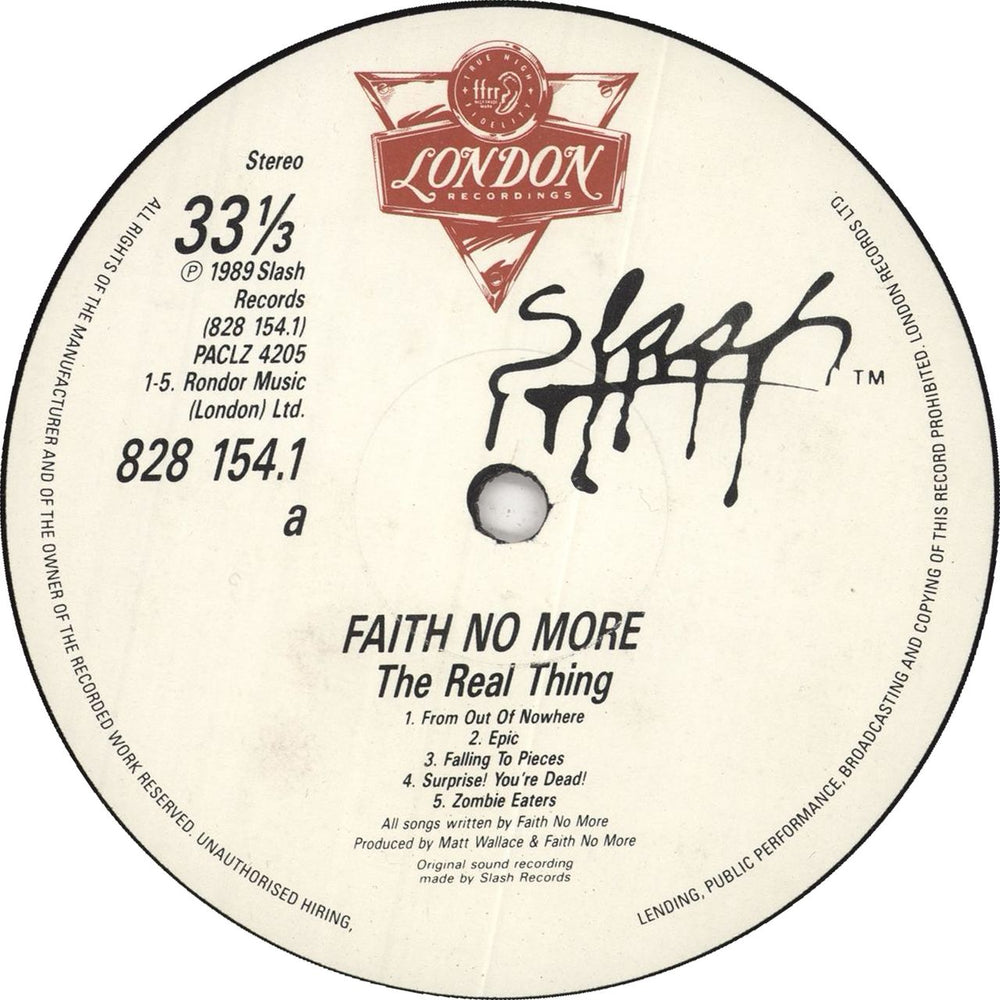 Faith No More The Real Thing - EX UK vinyl LP album (LP record) FNMLPTH607025