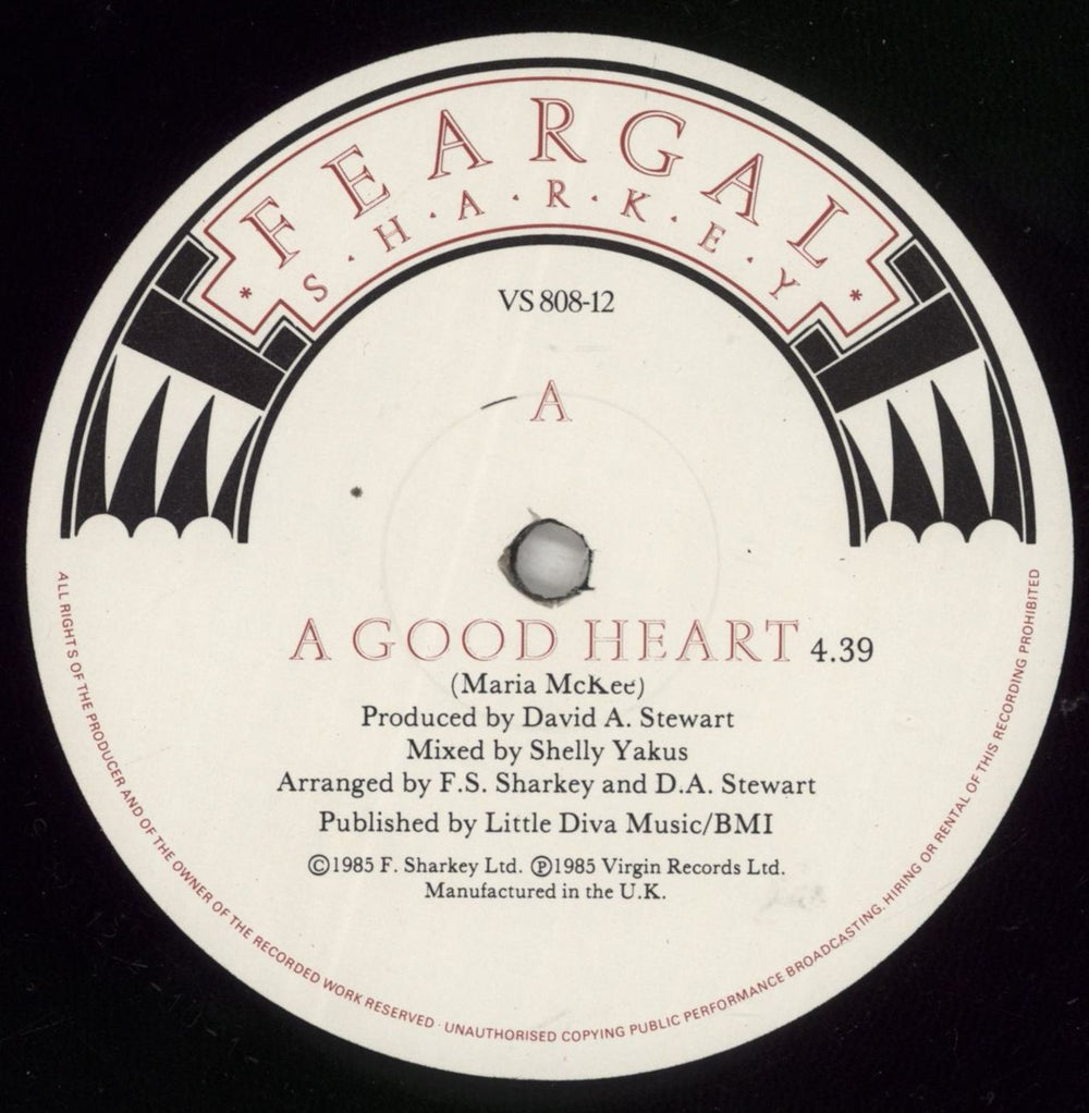 Feargal Sharkey A Good Heart UK 12" vinyl single (12 inch record / Maxi-single) FEA12AG14169
