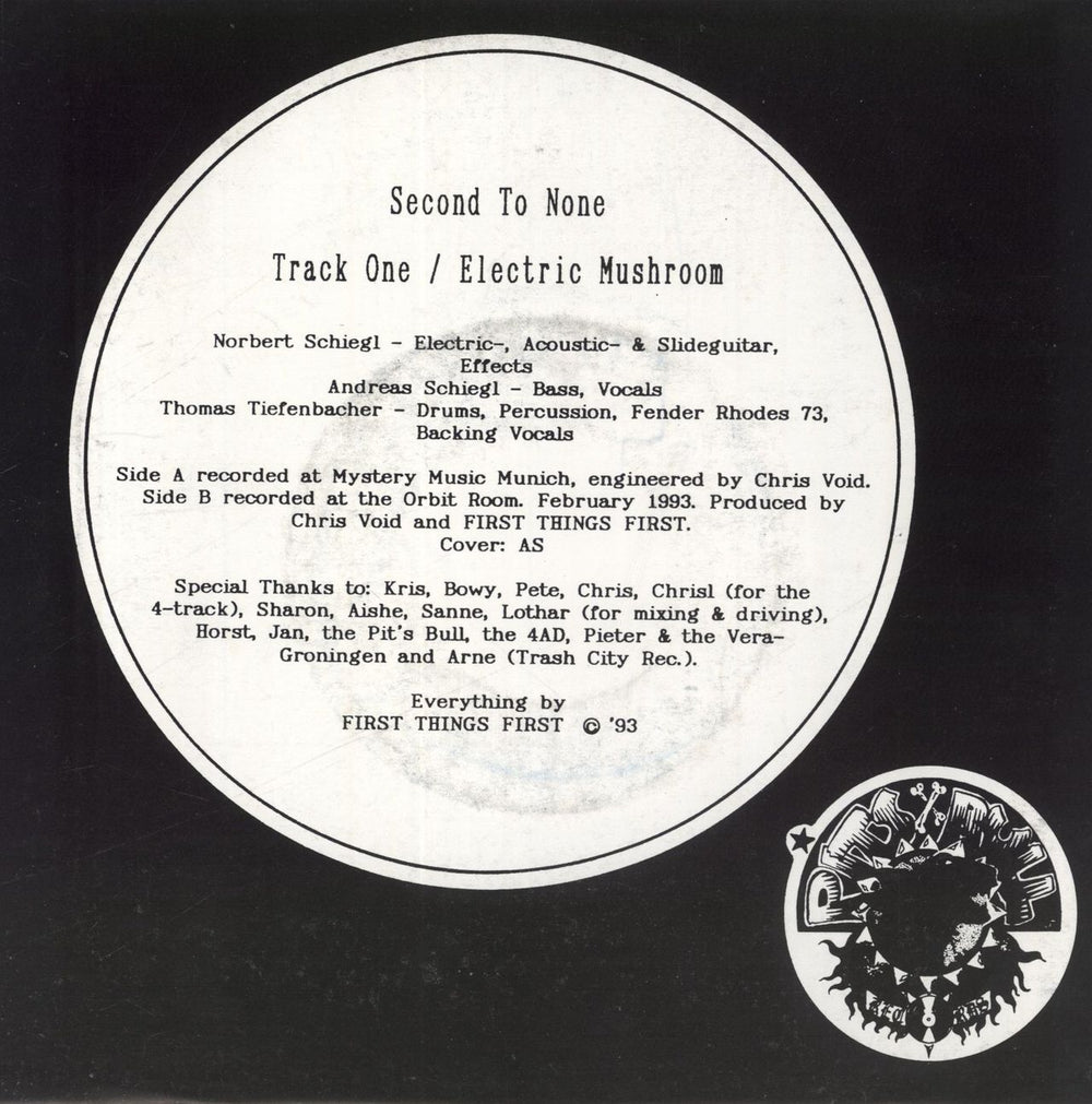 First Things First Second To None Belgian 7" vinyl single (7 inch record / 45)
