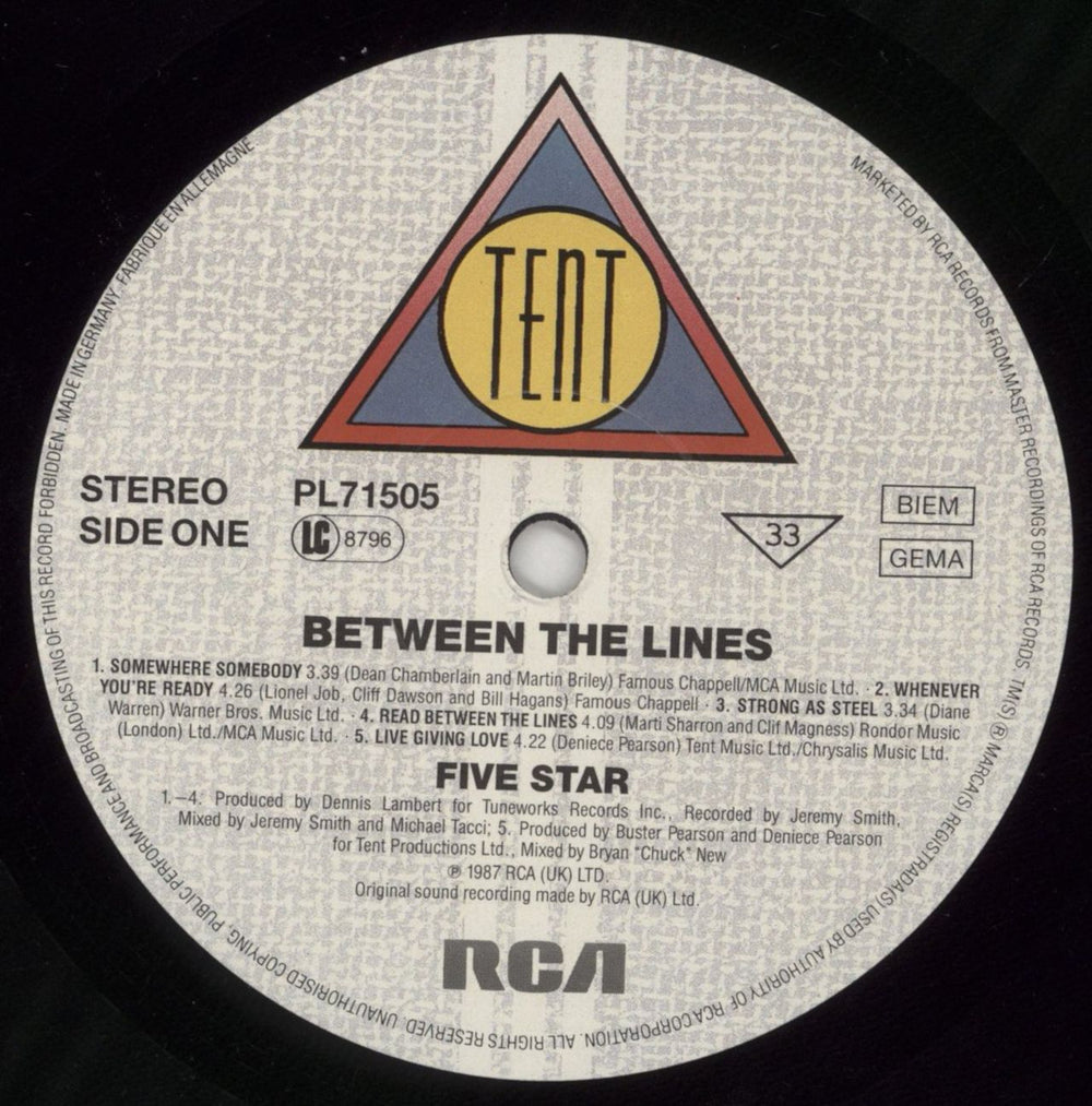 Five Star Between The Lines UK vinyl LP album (LP record) FIVLPBE257547