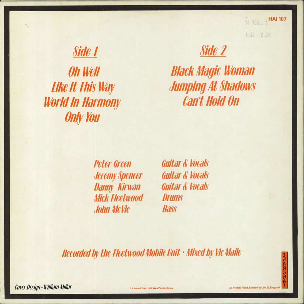 Fleetwood Mac Live in Boston UK vinyl LP album (LP record)