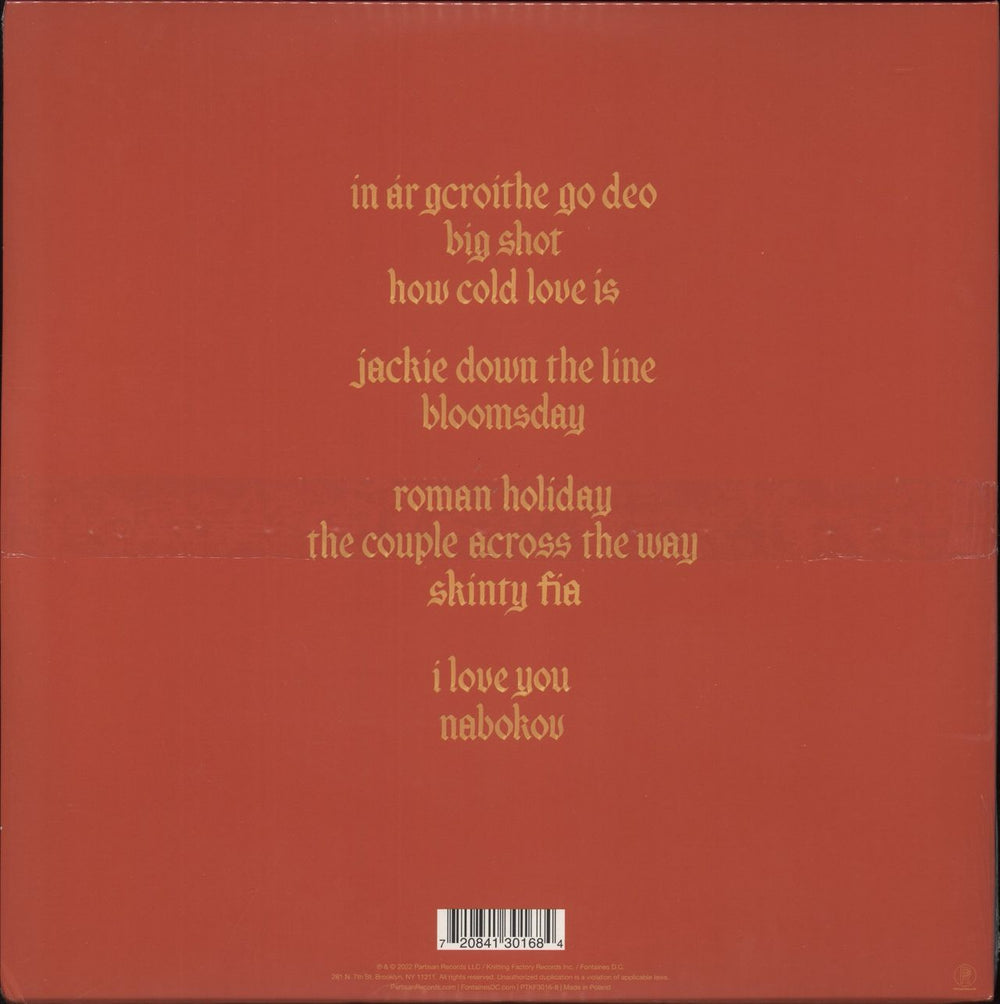 Fontaines D.C. Skinty Fia - 180 Gram Vinyl + Autgraphed Print Polish 2-LP vinyl record set (Double LP Album) 720841301684