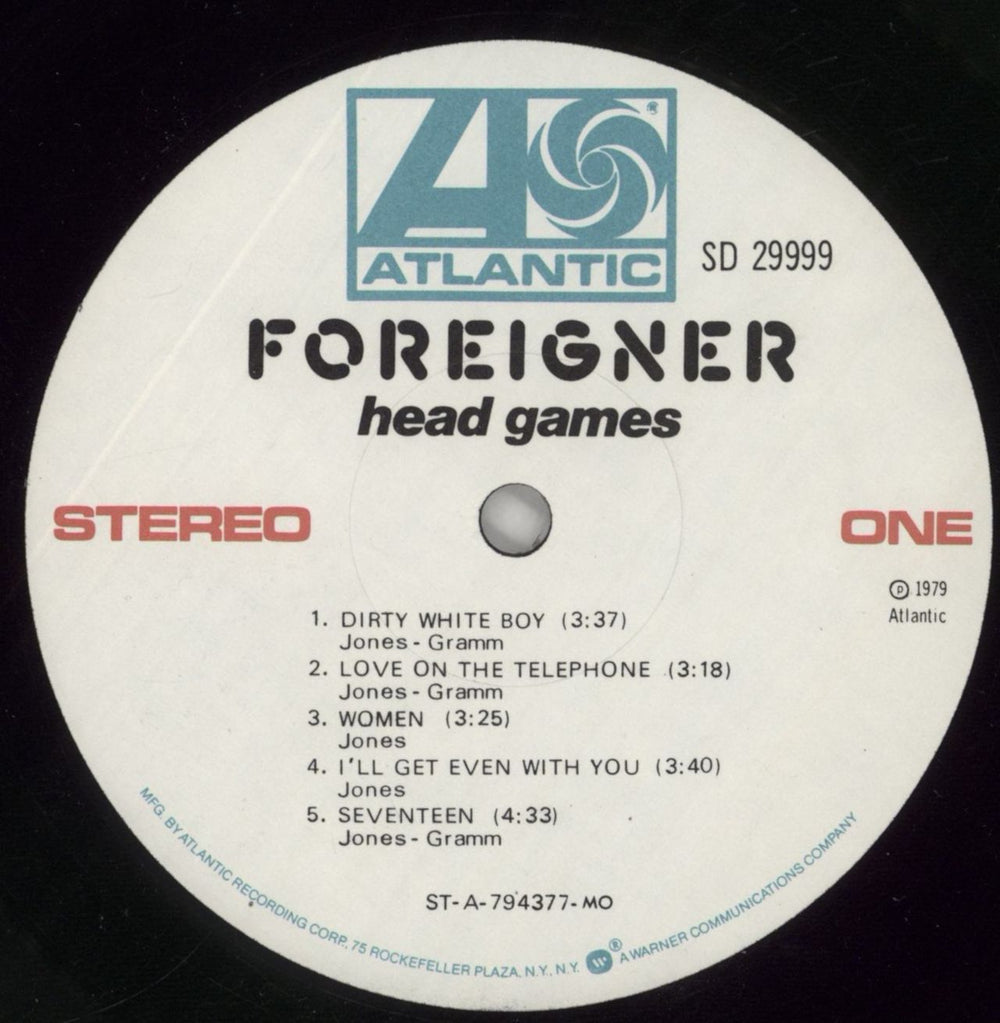 Foreigner Head Games US vinyl LP album (LP record) FORLPHE859288