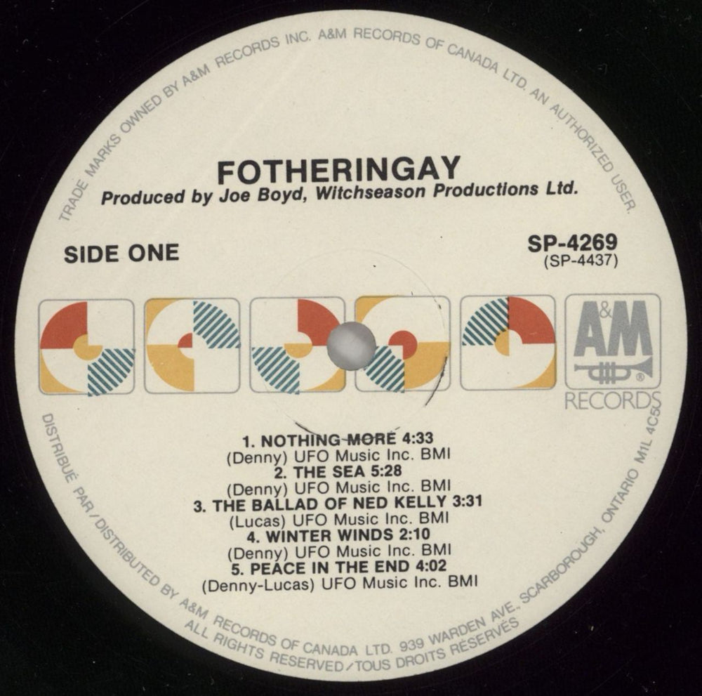 Fotheringay Fotheringay Canadian vinyl LP album (LP record) YGFLPFO791865