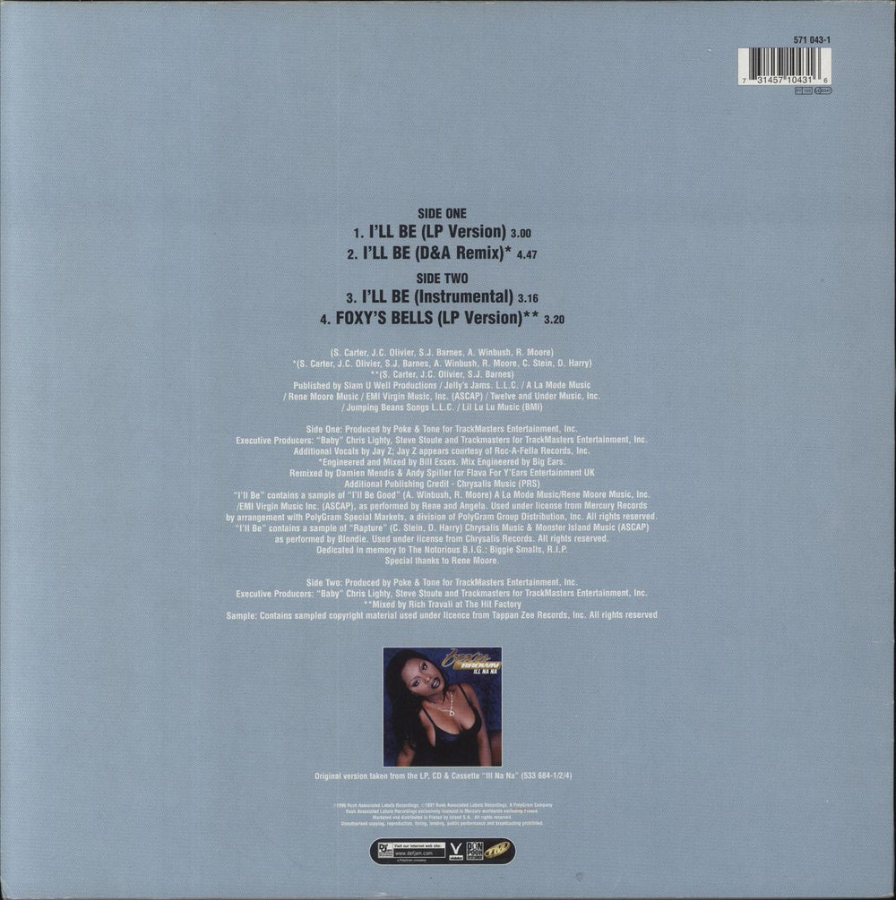 Foxy Brown I'll Be UK 12" vinyl single (12 inch record / Maxi-single) 731457104316