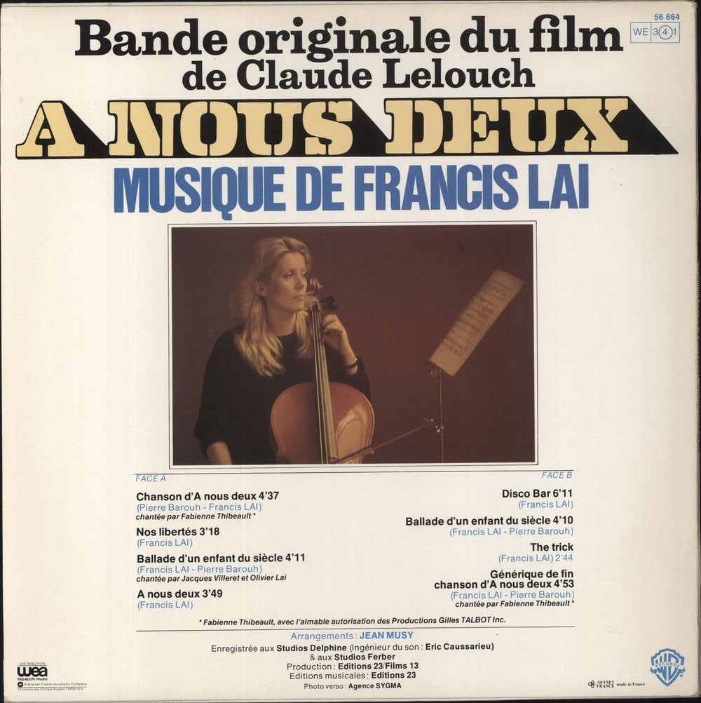 Francis Lai A Nous Deux French vinyl LP album (LP record)