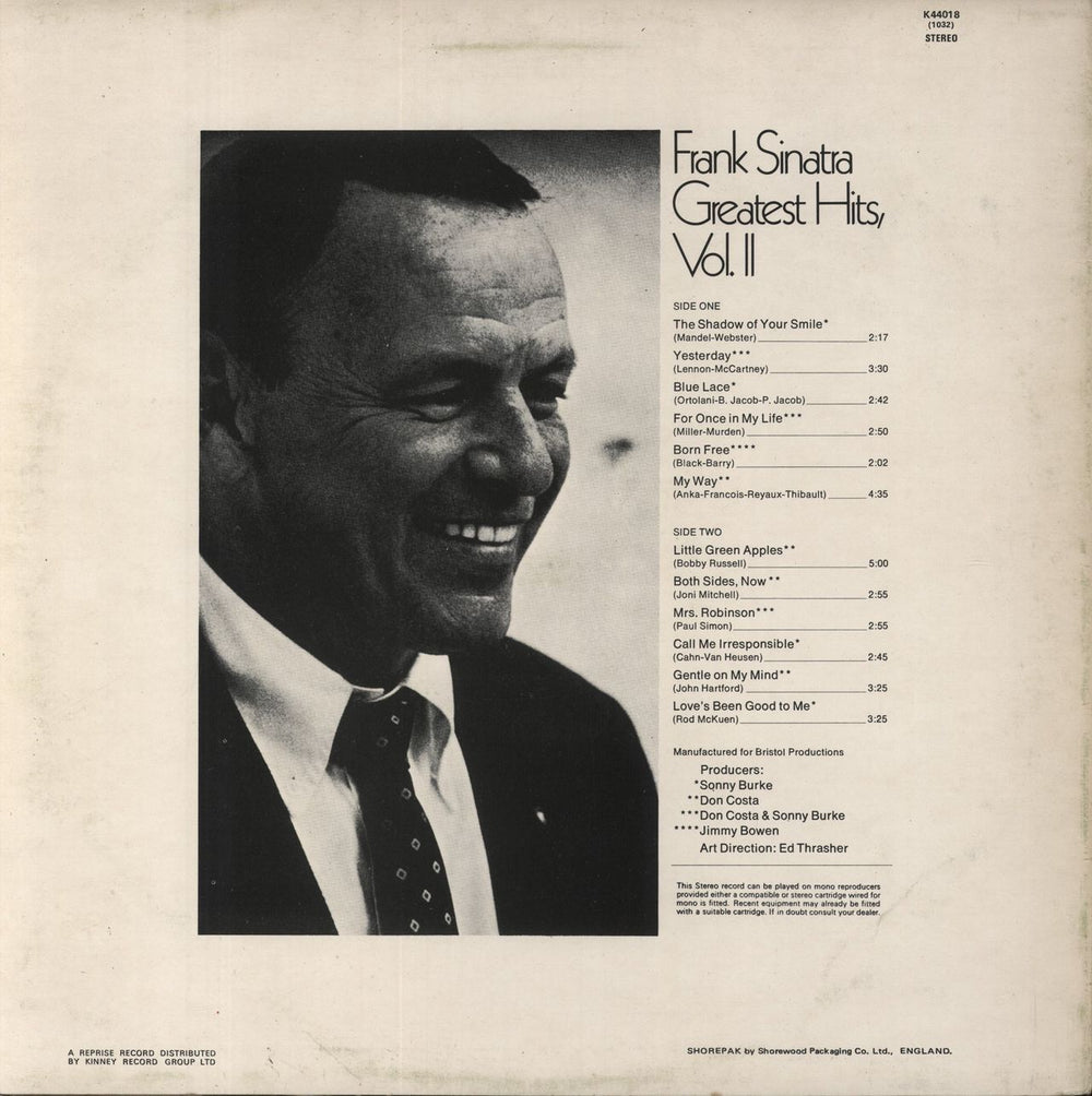 Frank Sinatra Greatest Hits, Vol. II UK Vinyl LP