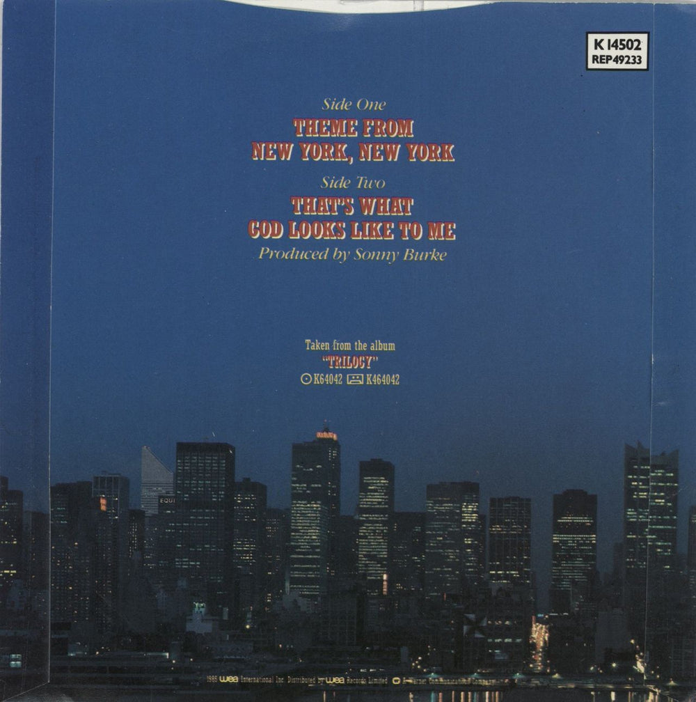 Frank Sinatra New York New York UK 7" vinyl single (7 inch record / 45)