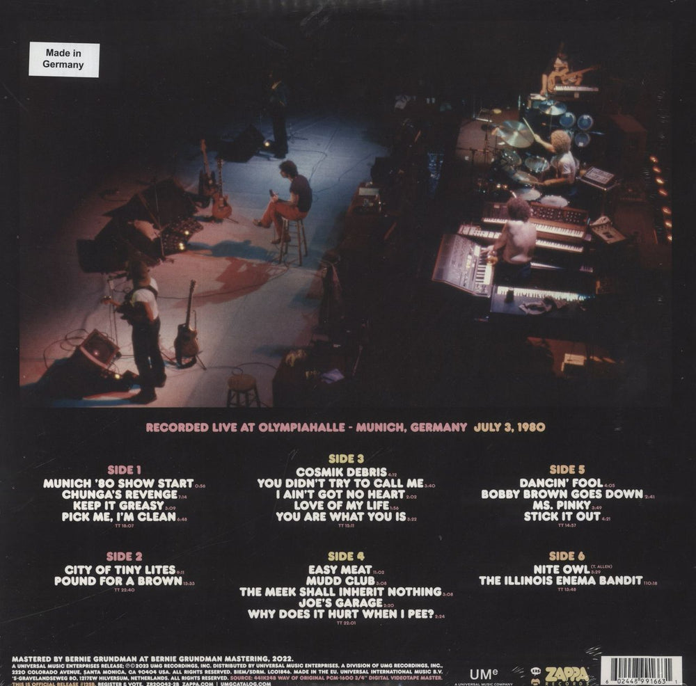 Frank Zappa Zappa '80 Munich - 180 Gram Orange Vinyl - Sealed UK 3-LP vinyl record set (Triple LP Album) 602448916631