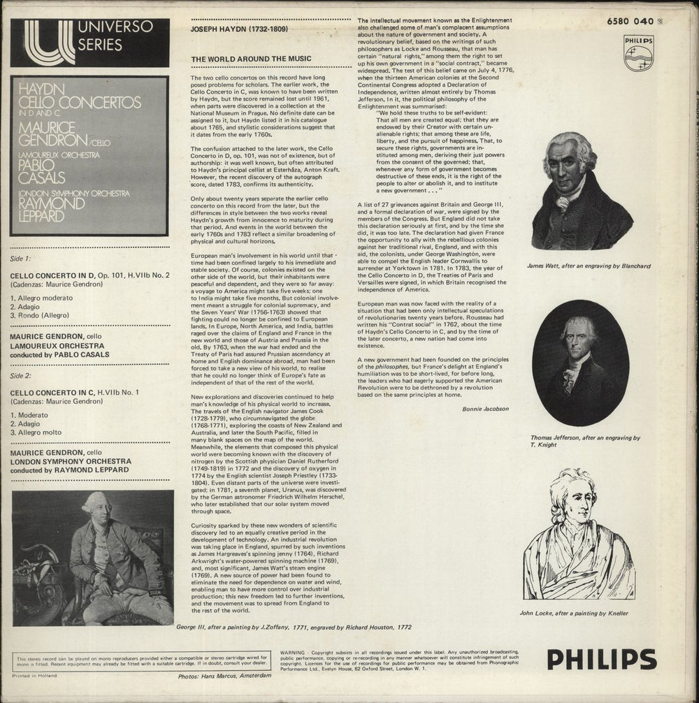 Franz Joseph Haydn Haydn: Cellokonzerte D-dur Und C-dur UK vinyl LP album (LP record)