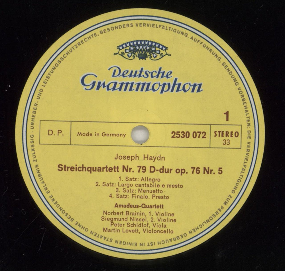Franz Joseph Haydn Haydn: Streichquartette D-Dur Op.76,5 • Es-Dur Op.76,6 German vinyl LP album (LP record) HJYLPHA861999