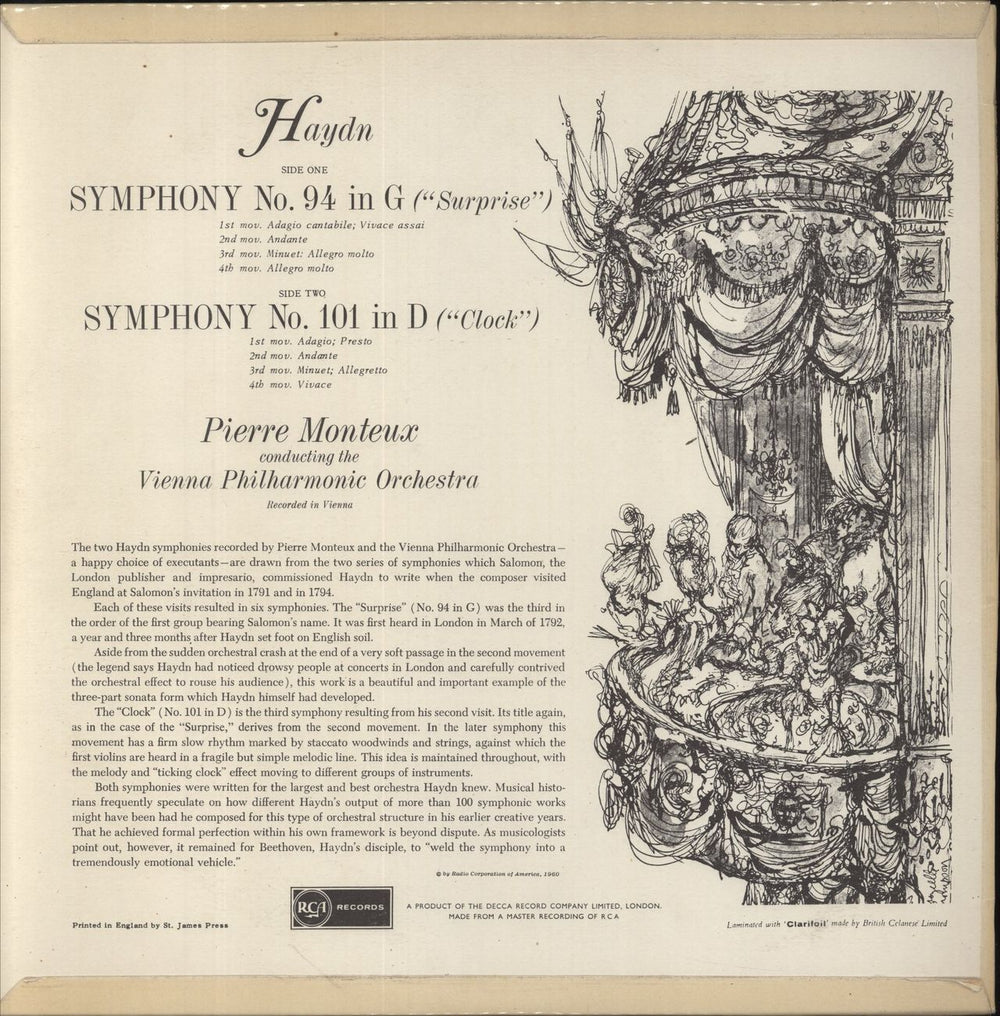 Franz Joseph Haydn Haydn: Surprise Symphony No. 94 / Clock Symphony No. 101 UK vinyl LP album (LP record)