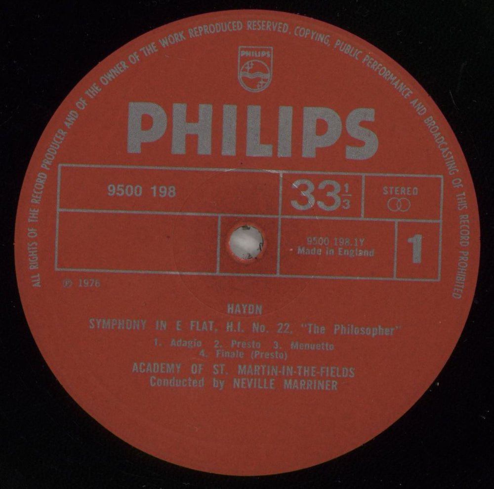 Franz Joseph Haydn Symphonies No. 22 "The Philosopher", No. 55 "The Schoolmaster" Dutch vinyl LP album (LP record) HJYLPSY875107