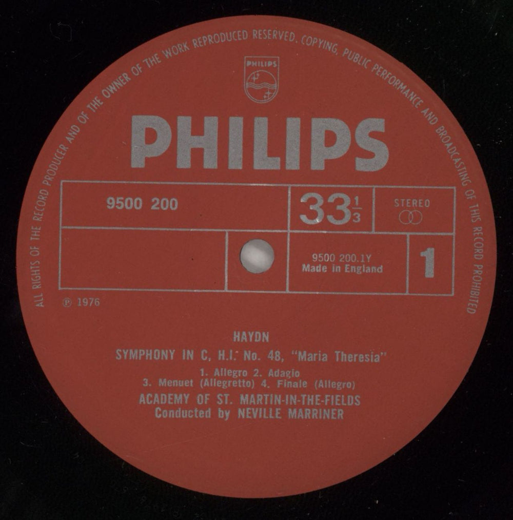 Franz Joseph Haydn Symphonies (No. 48 "Maria Theresa" / No. 85 "La Reine") Dutch vinyl LP album (LP record) HJYLPSY875098