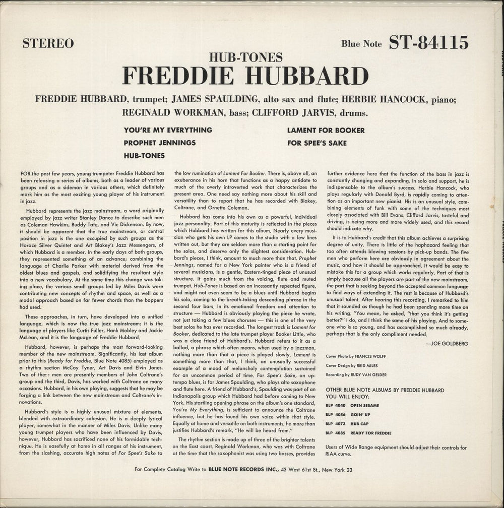Freddie Hubbard Hub-Tones - 1st - G US vinyl LP album (LP record)