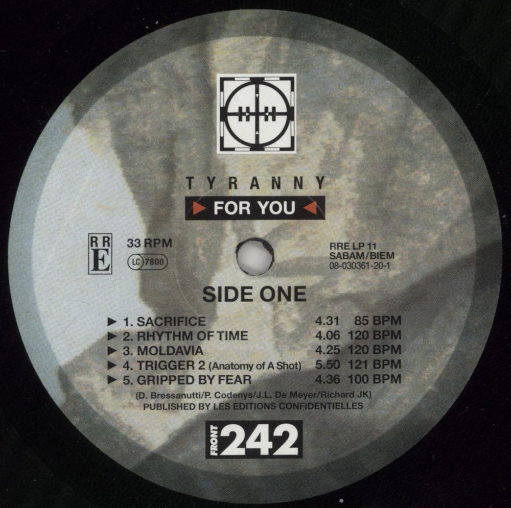 Front 242 Tyranny US vinyl LP album (LP record) 242LPTY860942