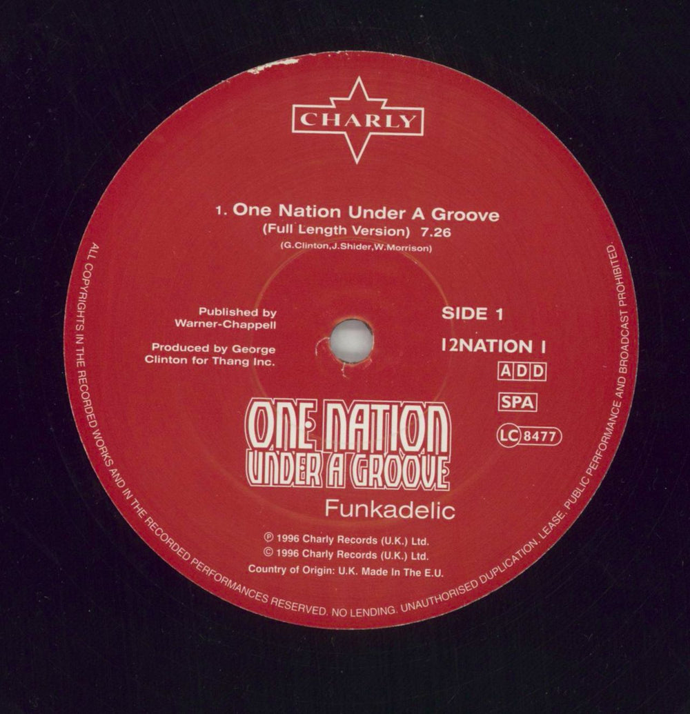 Funkadelic One Nation Under A Groove UK 12" vinyl single (12 inch record / Maxi-single) FNK12ON861814