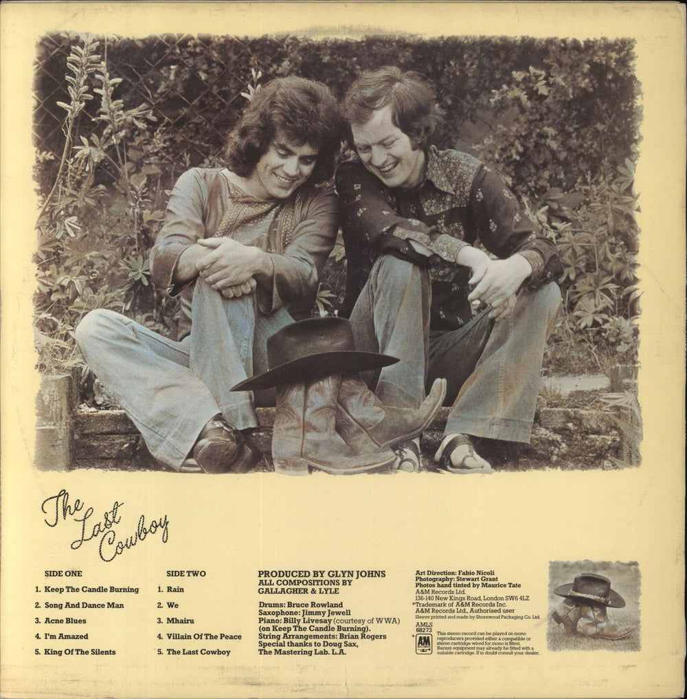 Gallagher And Lyle The Last Cowboy UK vinyl LP album (LP record)
