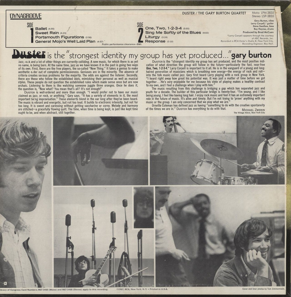 Gary Burton Duster US vinyl LP album (LP record)