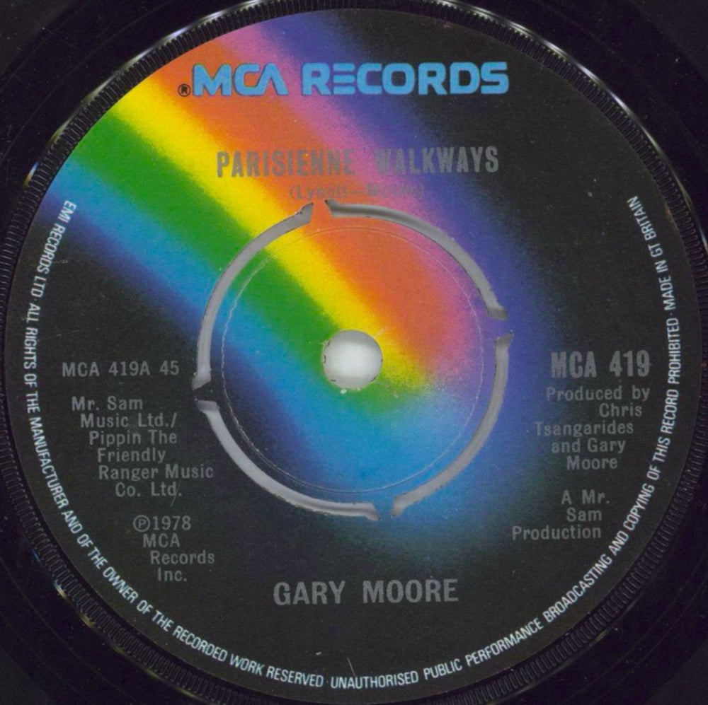 Gary Moore Parisienne Walkways UK 7" vinyl single (7 inch record / 45) MCA419