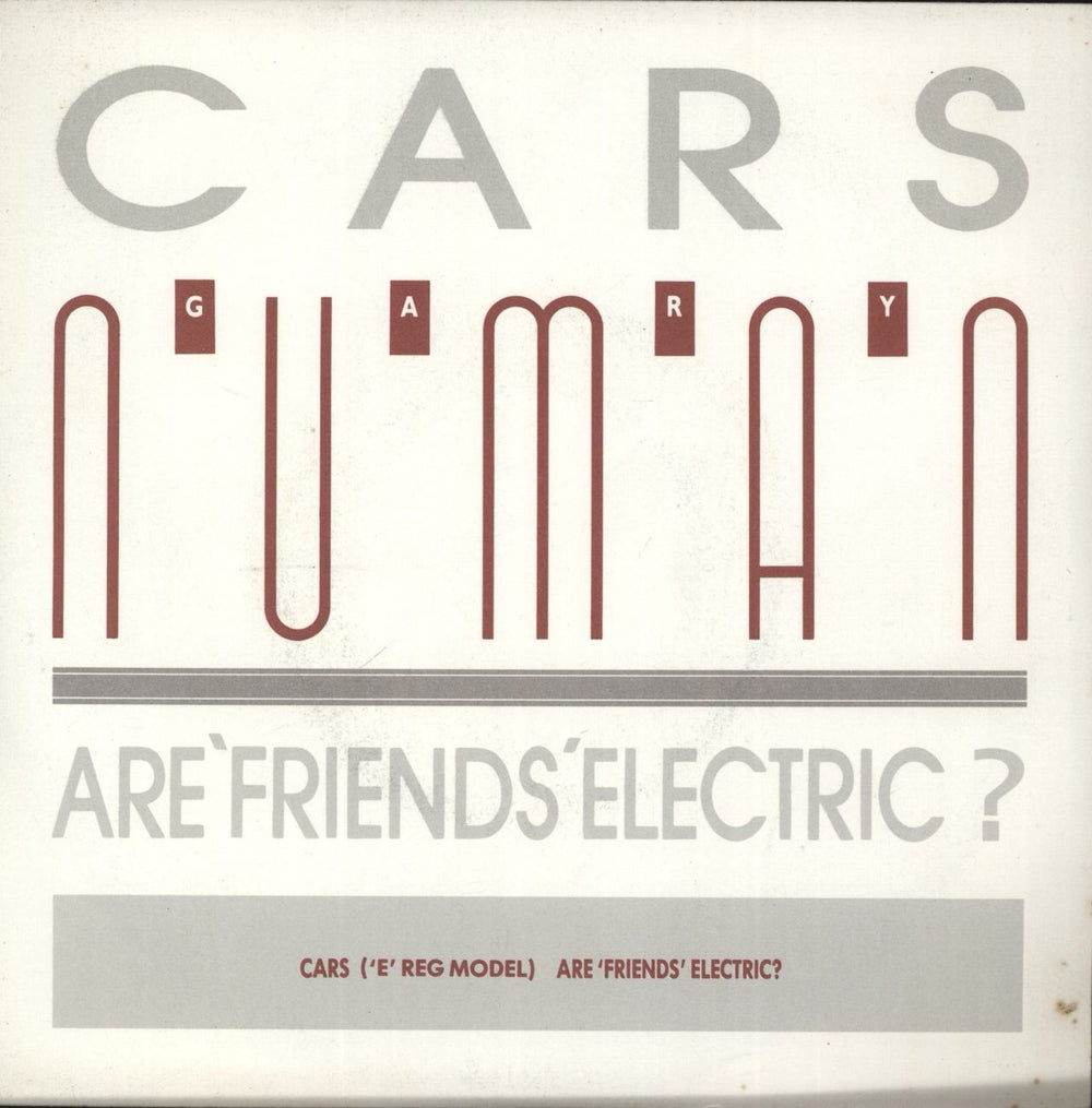 Gary Numan Cars ('E' Reg Model) UK 7" vinyl single (7 inch record / 45) BEG199