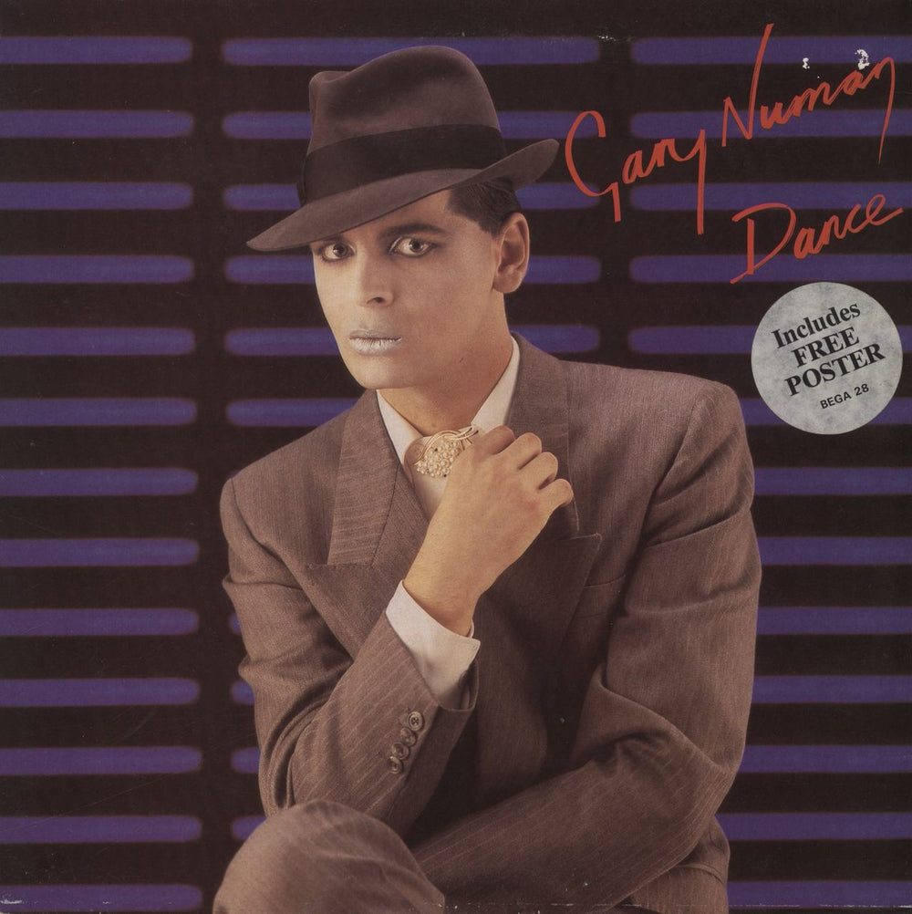 Gary Numan Dance + Poster - Stickered UK vinyl LP album (LP record) BEGA28