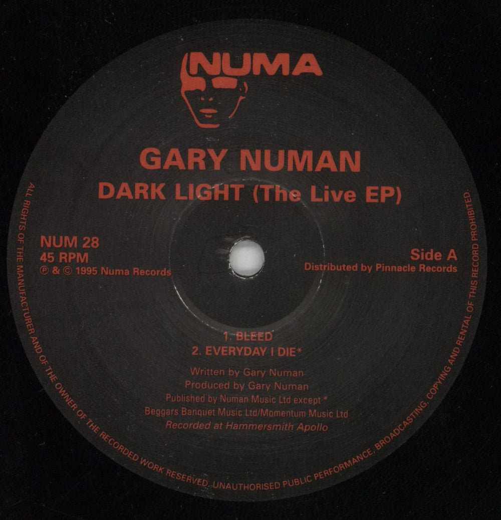 Gary Numan Dark Light The Live Ep UK 12" vinyl single (12 inch record / Maxi-single) NUM12DA47301