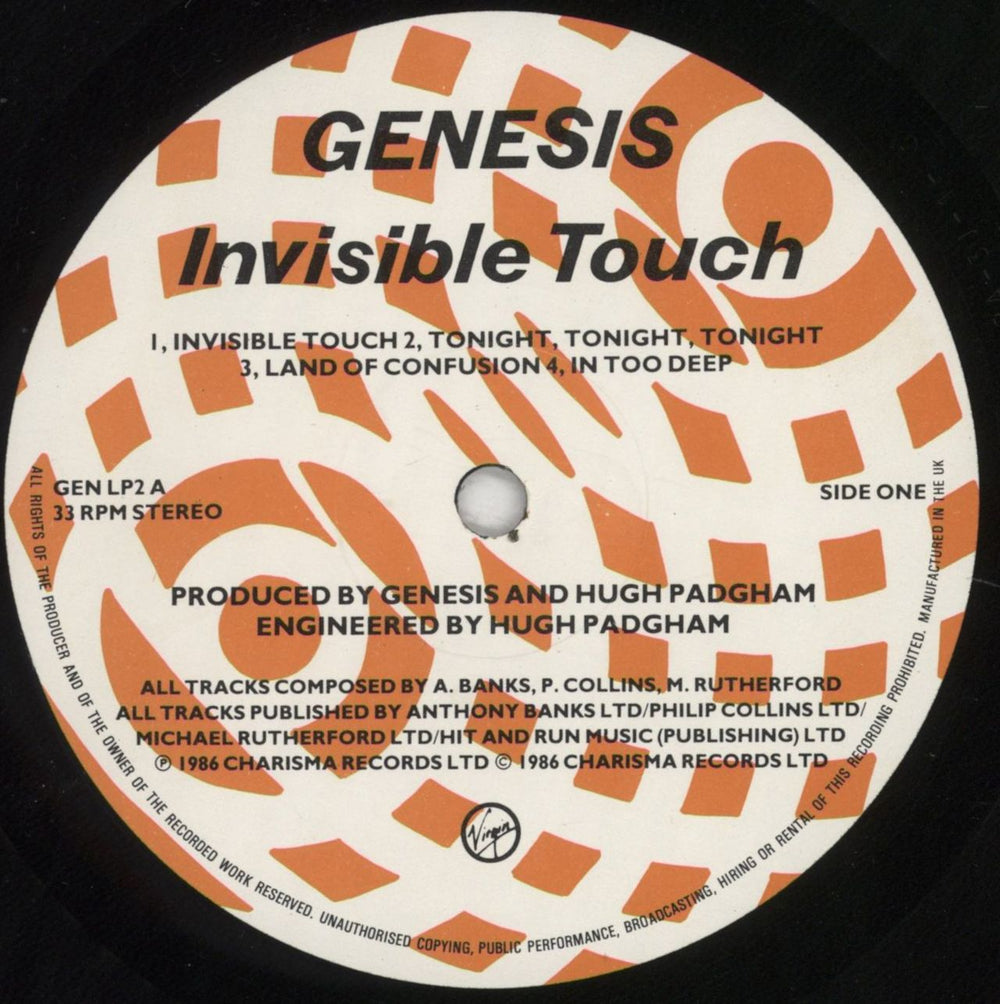 Genesis Invisible Touch UK vinyl LP album (LP record) GENLPIN530737