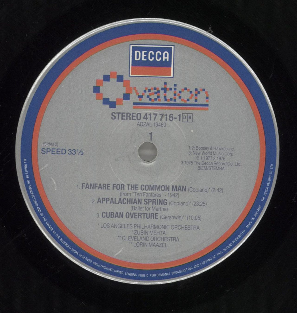 George Gershwin Rhapsody in Blue, An American in Paris & Cuban Overture UK vinyl LP album (LP record) G/GLPRH538044