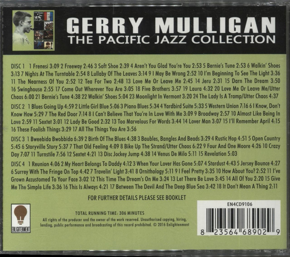 Gerry Mulligan The Pacific Jazz Collection UK 4-CD album set 823564689029