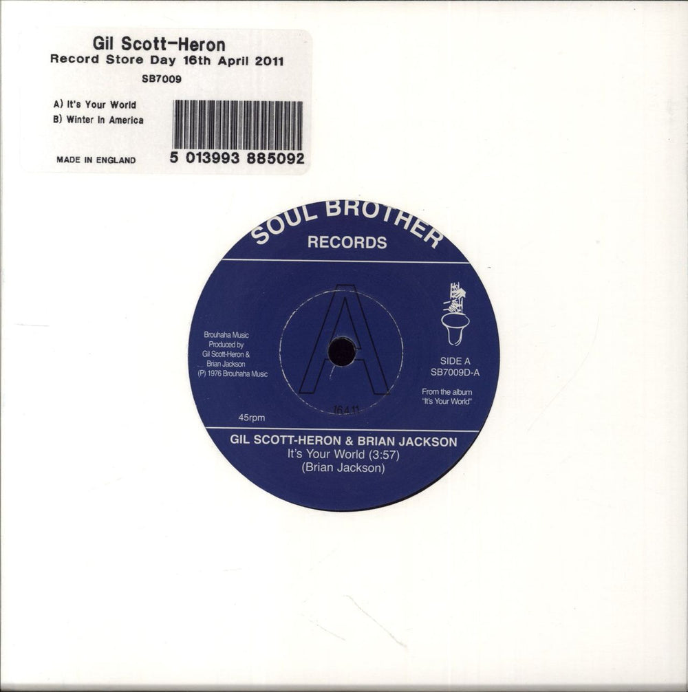 Gil Scott-Heron It's Your World UK 7" vinyl single (7 inch record / 45) SB7009D