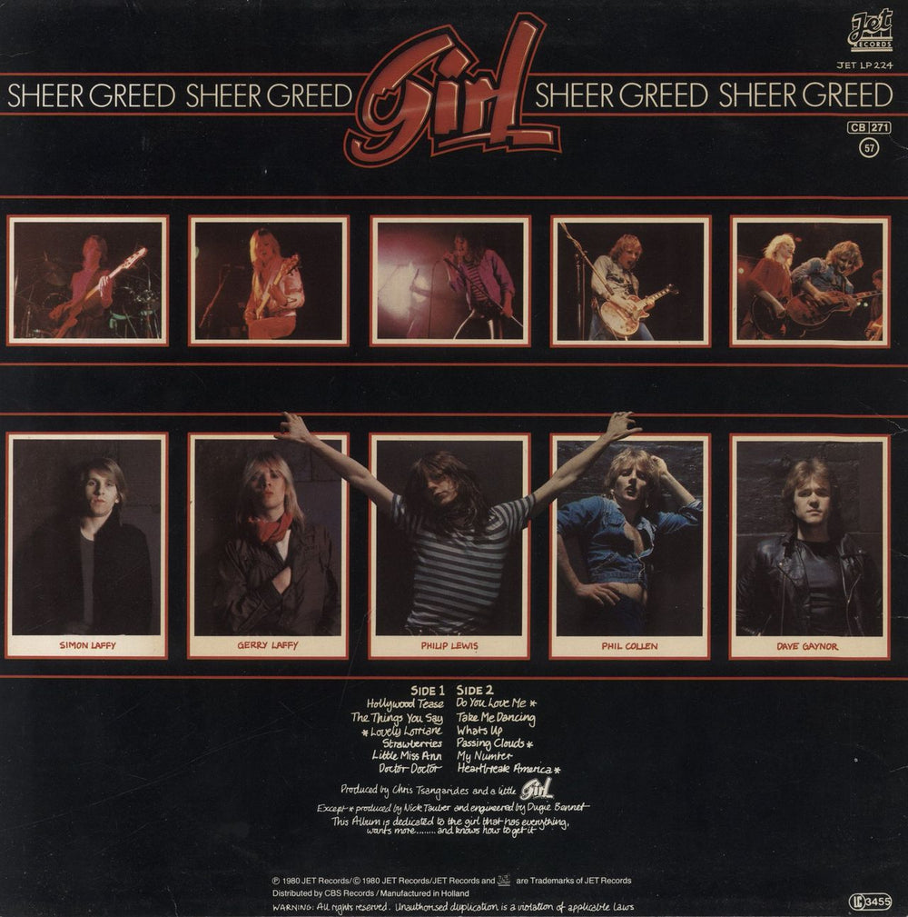 Girl Sheer Greed Dutch vinyl LP album (LP record)